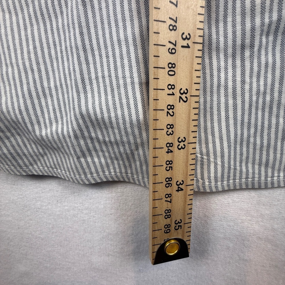 Ruddock Bros Western Shirt Mens 18x36‎ Blue White Striped Cotton Long Sleeve USA - Picture 4 of 8